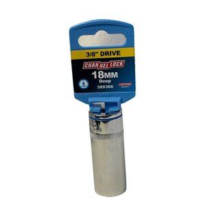 CHANNELLOCK 18 mm x 3/8" Drive Metric Deep Socket 6 Point Chan Nel Lock 389366